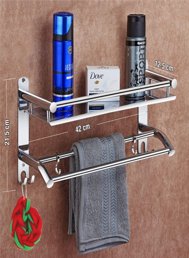 KEEPWELL Stainless Steel Nickel Chrome - Glossy Multi-use Shelf, Bathroom Accessories (Silver) - Image 3